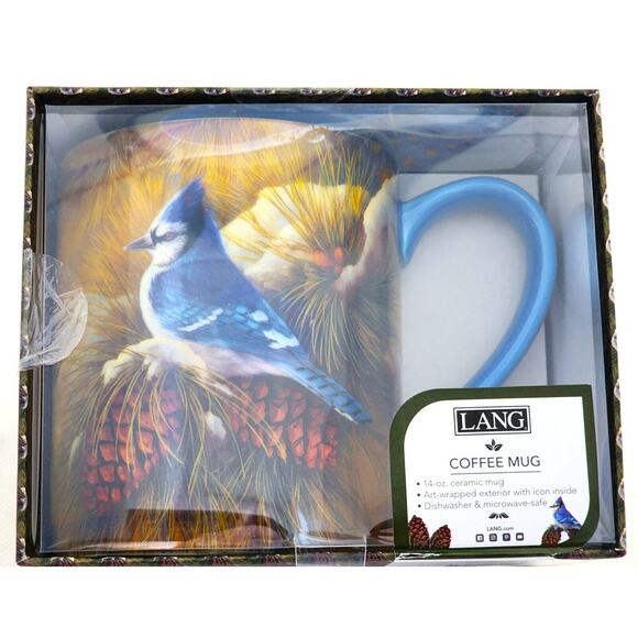 MUG/CUP-LANG-"December Blue Jay"-In Original Box-Colorful Print on Cup-14 oz - Picture 5 of 7